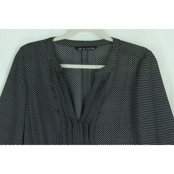 COPY - Zac & Rachel Blouse Top Blouson Elastic Waist Tiny Print Long Sleeve Pul… - Picture 2 of 5